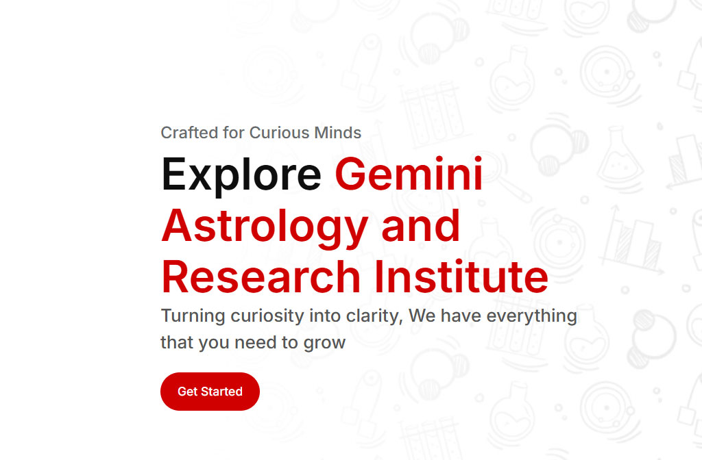 The Astro Gemini website design and development project